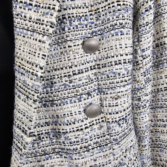 NWOT L'AGENCE Kenzie Tweed Double Breasted Blazer in Blue and White - Size 2 - Picture 8 of 16
